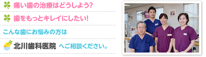 こんな歯にお悩みの方は北川歯科医院へご相談ください。